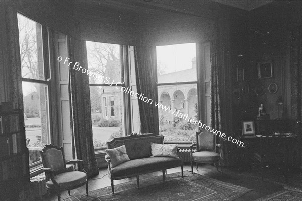 GLASLOUGH HOUSE  THROUGH WINDOWS OF SMALL DRAWING ROOM